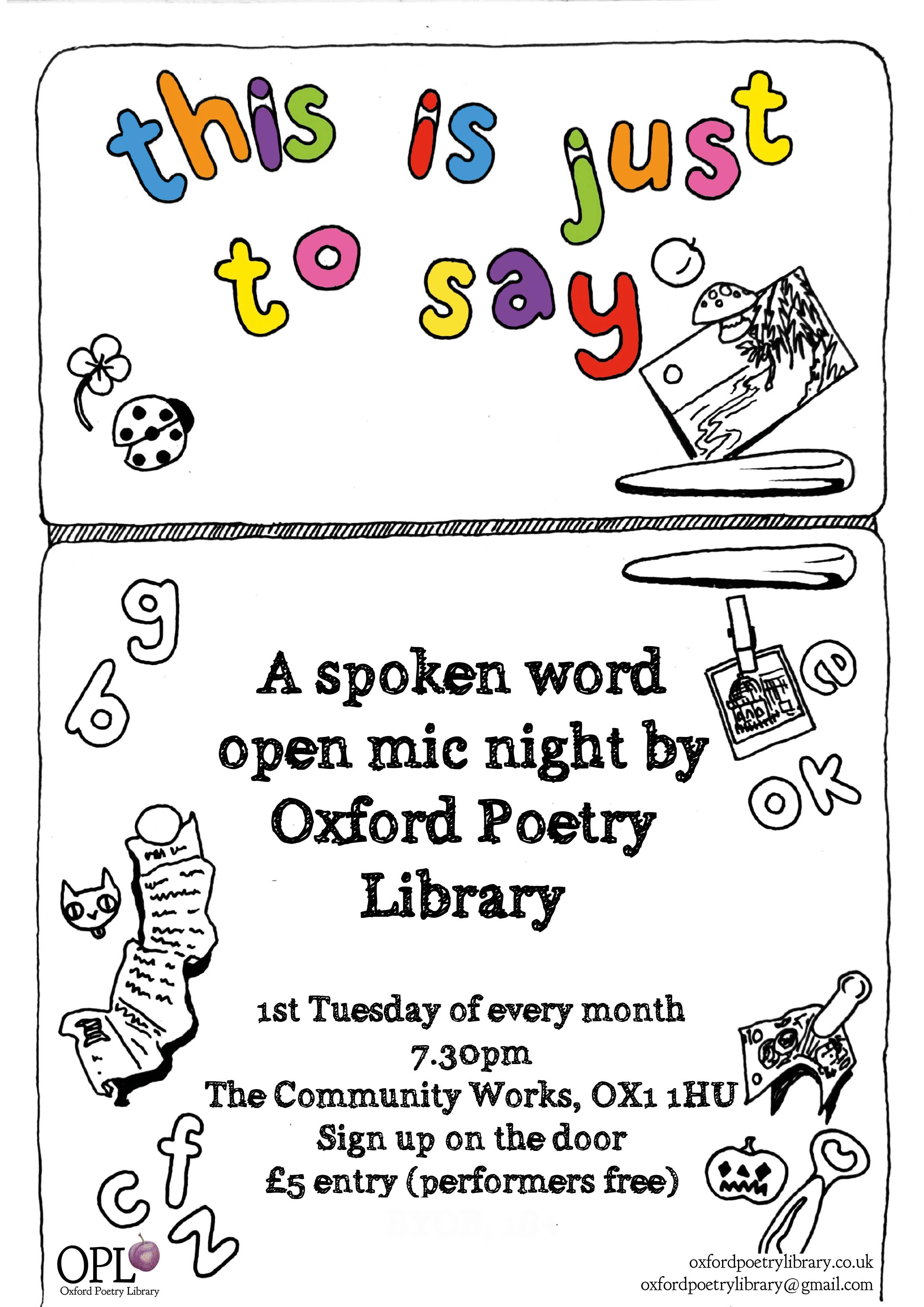 This is Just to Say: spoken word open mic